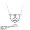 NZA2-006 Sterling Silver with CZ Stones Jewelry Double Wing Necklace Love Heart Necklace