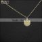 alloy IP gold fashion necklace with engraving charm tag jewelry