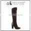 knee high boots women fabric thick low heel indian rubber shift fur boots