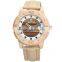 SKONE 9426 Japan movt leather band luxury tense wood watches