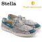Men casual fancy white rubber sole strappy canvas boat shoes