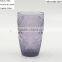 press drinking glass/Wine goblet,Hiball,DOF, sundae cup color glass in Lilac with geometric designs emboss