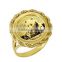 High Quality Golden Logo coin ring