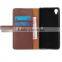 New Product PU Leather Classic Book Folio Case for Sony C6 with Card Slot and Stand