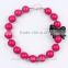 Wholesale child/kid/girl bead chunky bubblegum flower necklace for happy birthday gifts necklace in jewerly