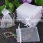 In Stock White Christamas Wedding Drawable Organza Gift Bags Pouches