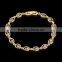 Fashionable purple cubic zircon bracelet yellow gold plated solitaire accents jewelry
