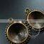 14mm setting size vintage alloy bronze DIY pendant charm bezels tray 1411121