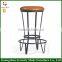 2016 new item hot sale modern furniture design industrial metal bar stool with PU seat