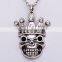 Hiphop imitation jewelry hot sale halloween necklace punk skull pendant statment necklace sweater chain
