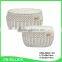 Set 2 wholesale hand woven white willow basket with lid for storage