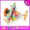 2016 most popular changable screw assemble toy, wooden screw assemble toy W03C013