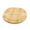 Round board natural bamboo cutting board with handle