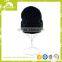 Popular high quality custom leather patch cheap Knit Skull Beanie hat