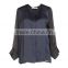 Ladies' fashion long sleeves color combination high quality and best price ladies blouse free patterns free