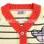 Contrast color trim baby cotton sweater cardigan