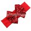 Baby girls elastic hair sequin bows shiny large bow headband headwraps bands for hair