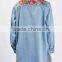 Runwaylover EY2349B Europe Style 2017 Ladies Embroidery Washed Denim Blouse