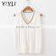 Customized school uniform 100% cotton white cable knit vest sweater