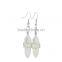 Silver Wire Wrapped Hexagon Prism Amethyst Natural Stone Drop Earrings