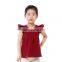 Maroon girls shirts soft cotton baby flutter sleeve T-shirt M7033001