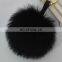 fashion fox fur pompoms key chain real fur pompon accessories