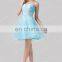 Newest Design of Grace Karin Strapless Short Blue Cocktail Dresses With Shining Rhinestone CL6178