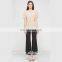 Latest fashion design short sleeve small v-neck women elegant ladies tops summer