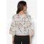 Wholesale 3/4 Sleeves Elegant Ladies Tops Summer Floral Print Kimono Top