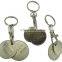 Custom Metal Plated Coin Holder Keyring Trolley Token