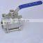 Stainless Steel Female Thread Three Pieces Lever Operated Ball Valve