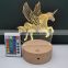 Unicorn 3D Lamp Custom Led Night Lamp Wooden Base 16 Color with Remote