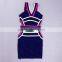 2015 new arrival HL rayon plus size white pink blue bandage dresses summer high quality new sey elegant bodycon bandage dress