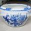 Large chinese blue and white ceramic decorative plant pots for indoor and outdoor
