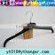 YY0525 high end black velvet t shirts hanger thin velvet plastic hanger with notched                        
                                                                                Supplier's Choice