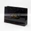 Shiny black handbag with hot stamping logo embossing on surface cardboard paper bag for gift products packing wine bag