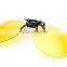 high qulality yellow night vision mirrored women men clip on driver PC sunglasses