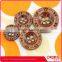 4-hole imitation leather plastic coat button in brown