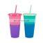 2021 New Design Mug Color Changing Plastic Tumbler Cups Custom Cheap Plastic Mugs in Bulk