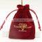 Christmas Gift Packaging bag high quality velvet bag with logo hotstamping