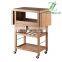 Rolling Bamboo Wood Kitchen Island Cart Trolley Cabinet w/Towel Rack Drawer Shelves Dinner car