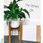 Mid Century Wooden Plant Stand Acacia Wood Adjustable Planter Modern Indoor Wooden Flower Pot Stand Excluding Plant and Basket