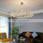 Nordic Modern Hanging Lighting Luxury Circle Rings Pendant Light Gold LED Crystal Chandelier