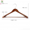 Longson Wide Shouder Wooden Hanger Coat Hanger with Bar and Chrome Hook for Display