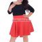 F20347A Hot sale plus size western dresses three quarter sleeve black red contrast color expansion skirt fat women dresses
