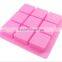 9 cavity large square silicone baking mould