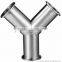 Seamless Y Tee Sanitary Fitting Stainless Steel Pipe Fitting
