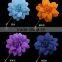 Bule Fabric Wool Flower Pins,Artificial Flower Lapel Pin For Dress