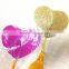Sexy Lady Fashion Yellow Glitter Powder Nipple Stickers Heart Shape