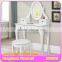 vanity solid wood dressing table with lift up mirror